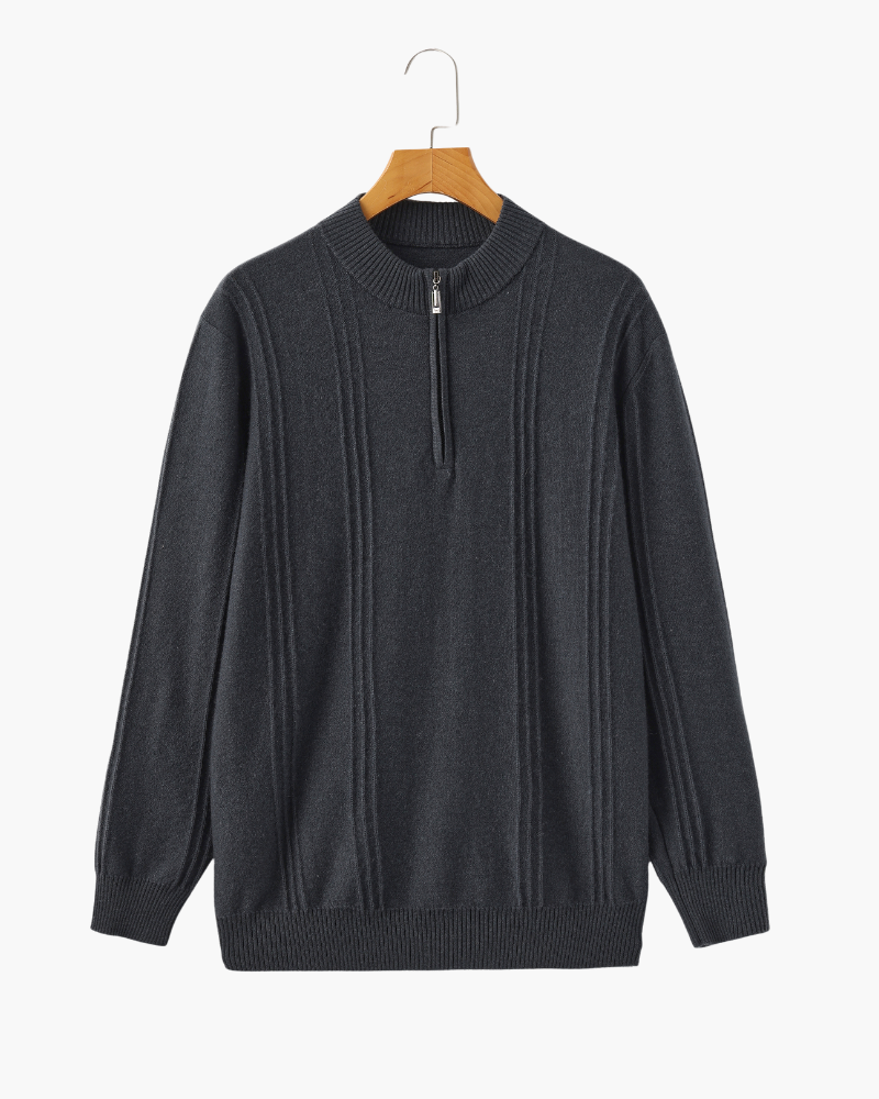 Ciedera Cashmere Ribbed Half Zip Sweater