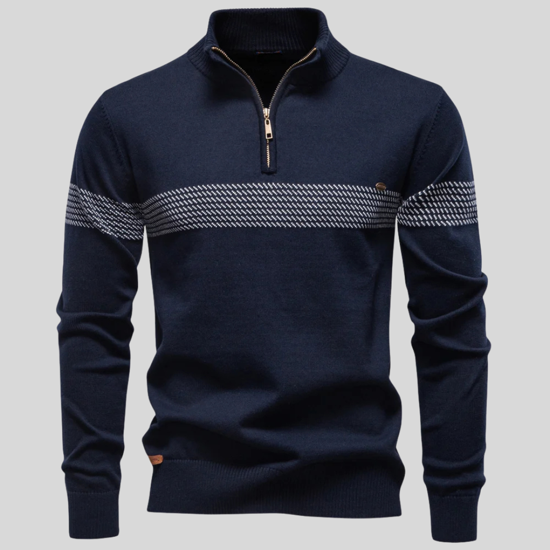 Fabio Quarter Zip Knit Sweater