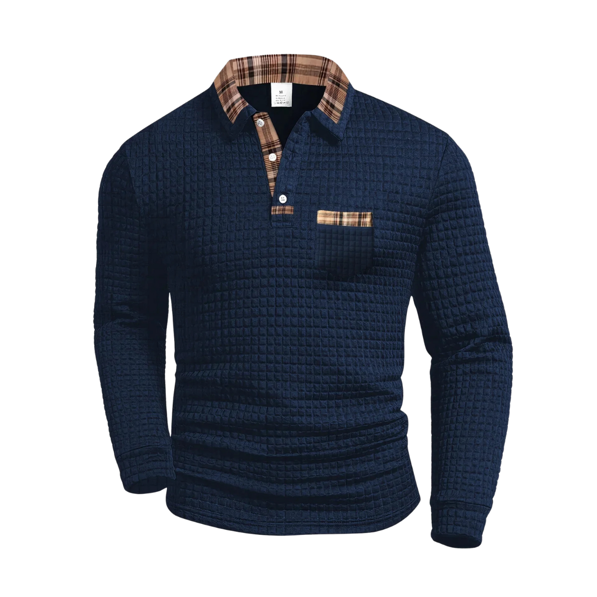 Ciedera Textured Long-Sleeve Polo
