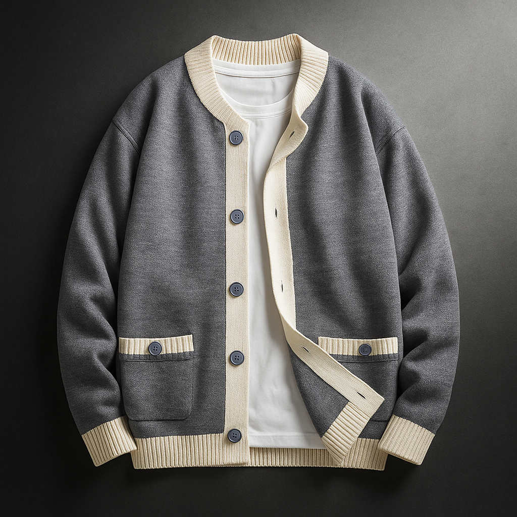 Two-Tone Knit Cardigan