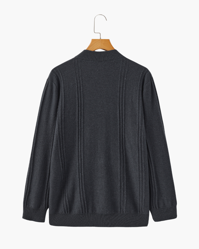 Ciedera Cashmere Ribbed Half Zip Sweater