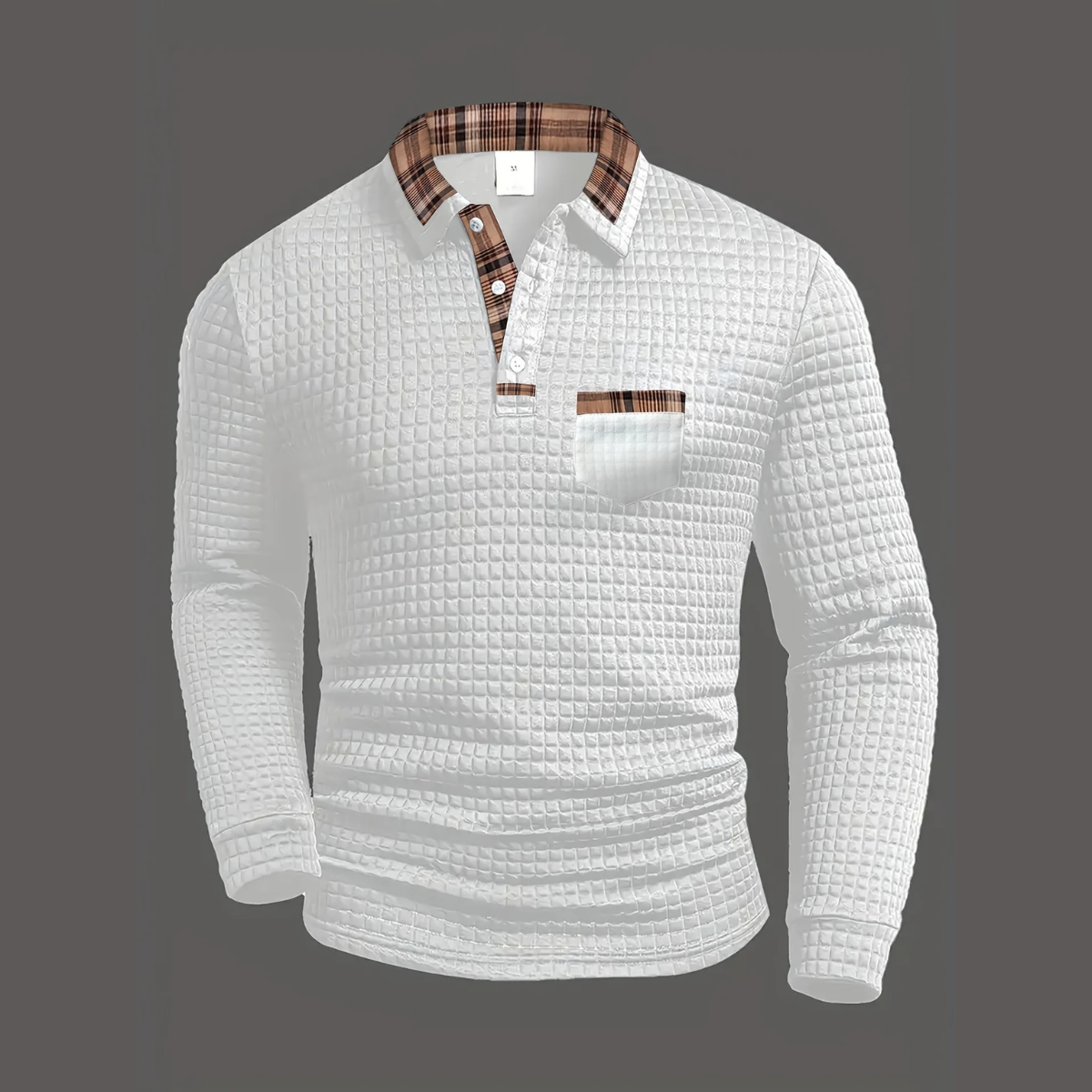 Ciedera Textured Long-Sleeve Polo