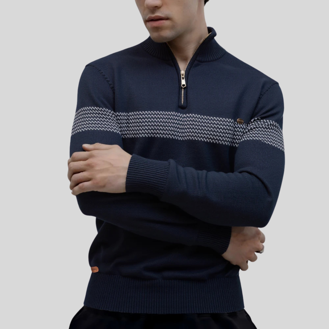 Fabio Quarter Zip Knit Sweater