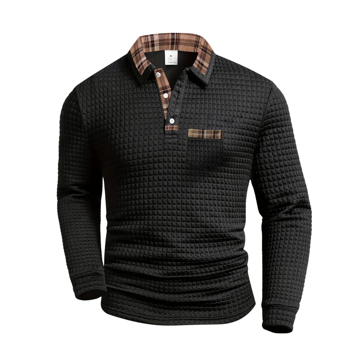 Ciedera Textured Long-Sleeve Polo