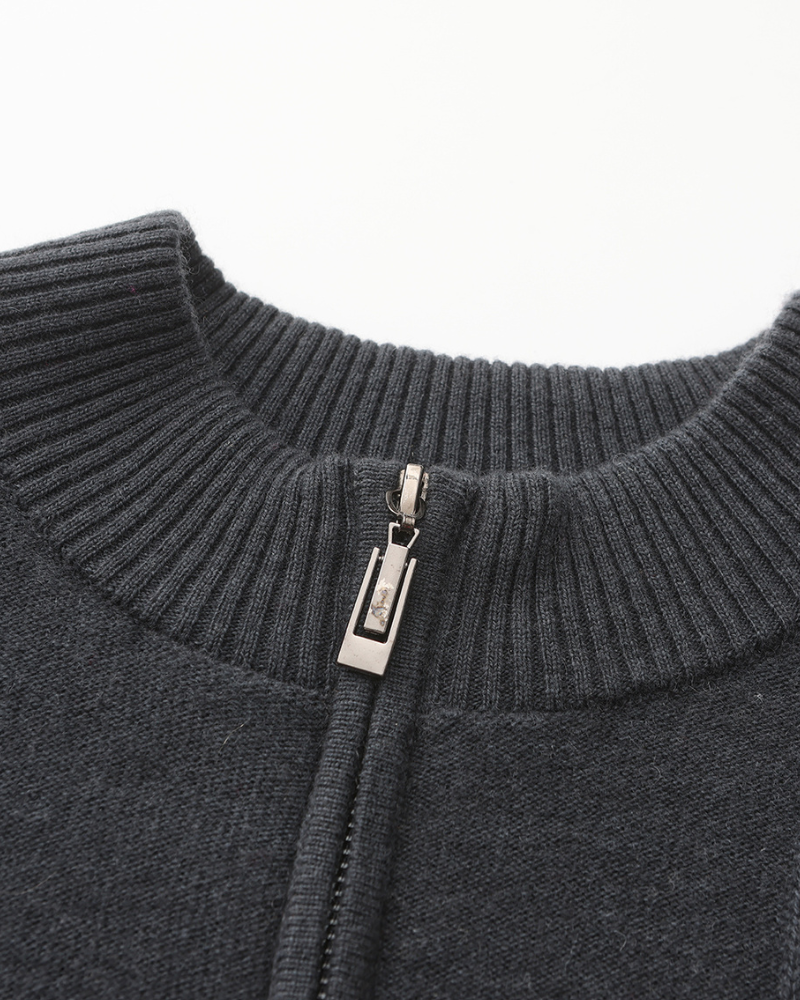 Ciedera Cashmere Ribbed Half Zip Sweater