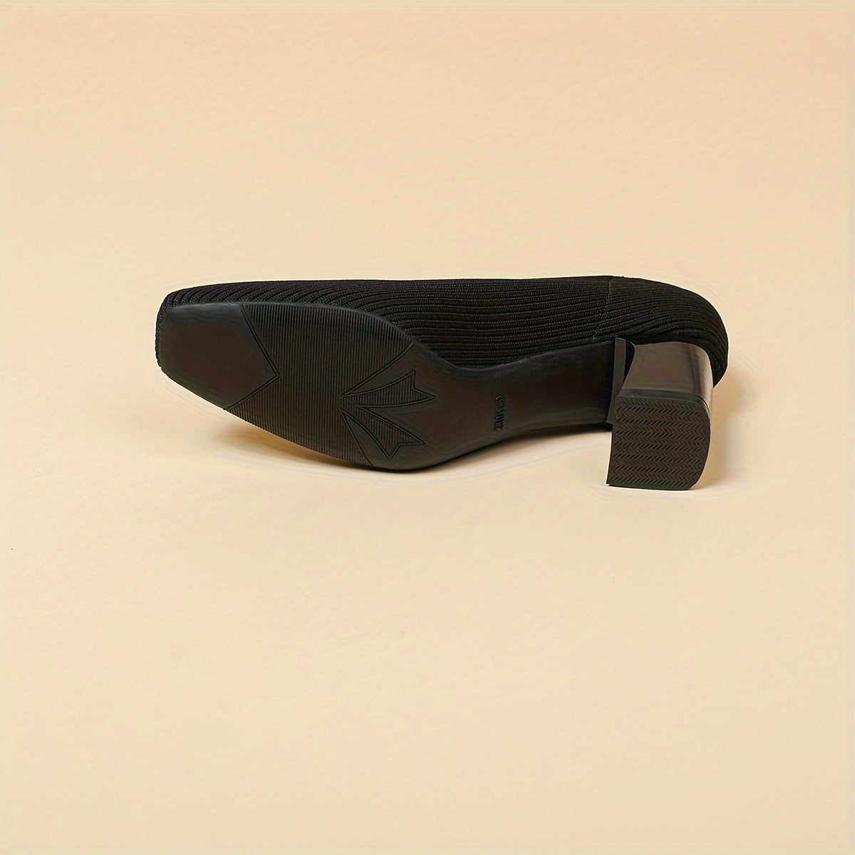 Ciedera Ribbed Texture Block Heels