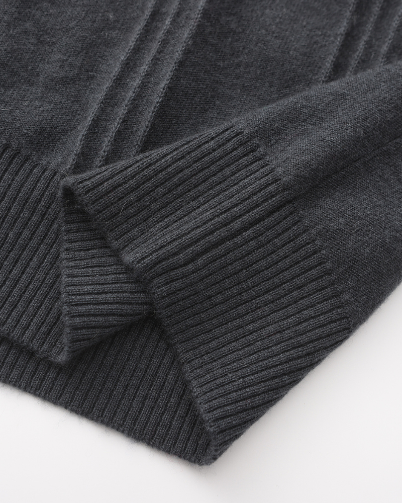 Ciedera Cashmere Ribbed Half Zip Sweater