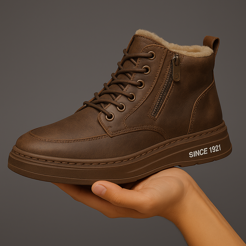 Sherpa Lined Leather Winter Boots