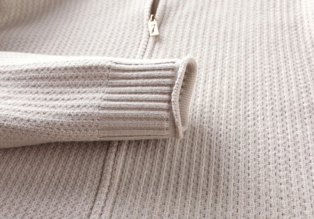 Monza Ribbed Knit Zip Cardigan