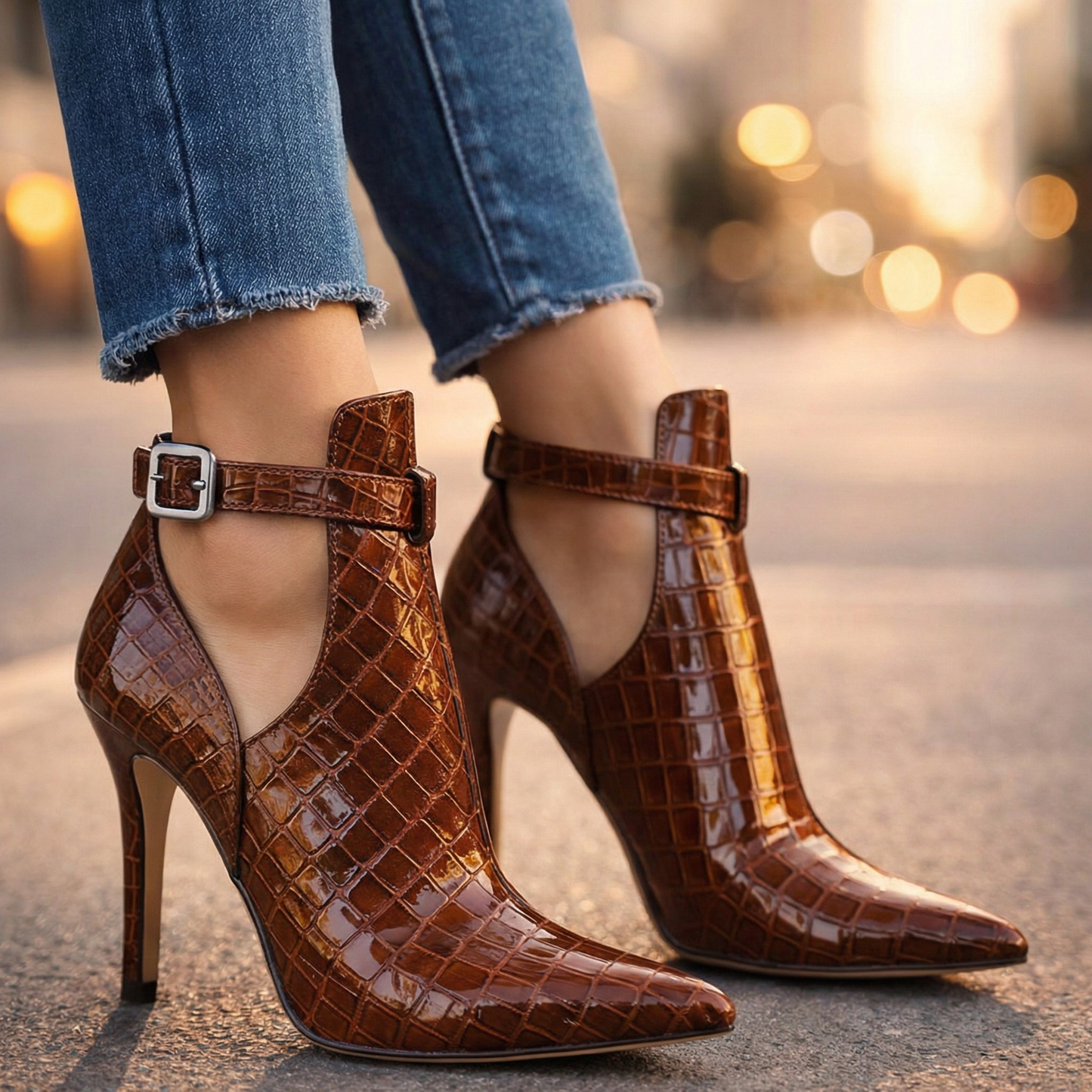 Aurea Gator Stiletto Heels