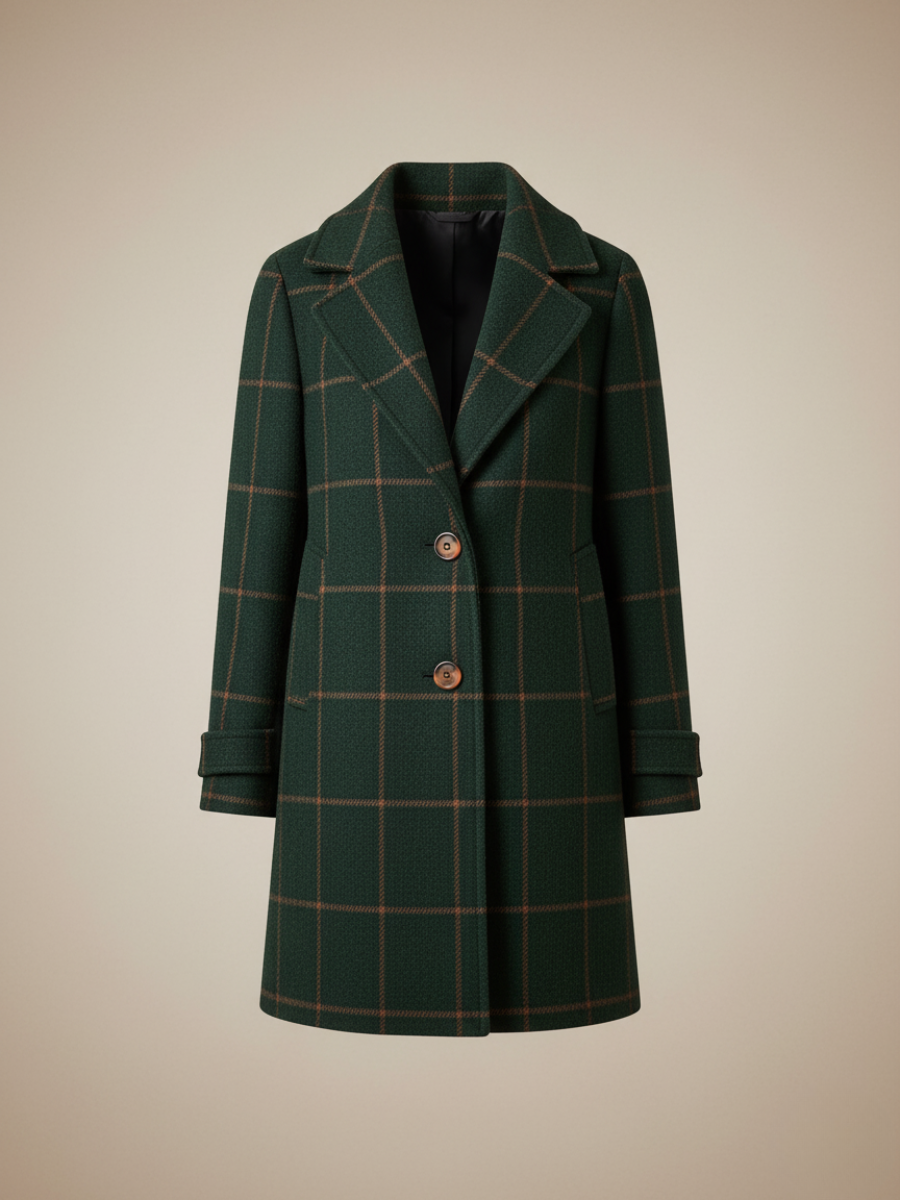 Classic Checkered Wool Coat