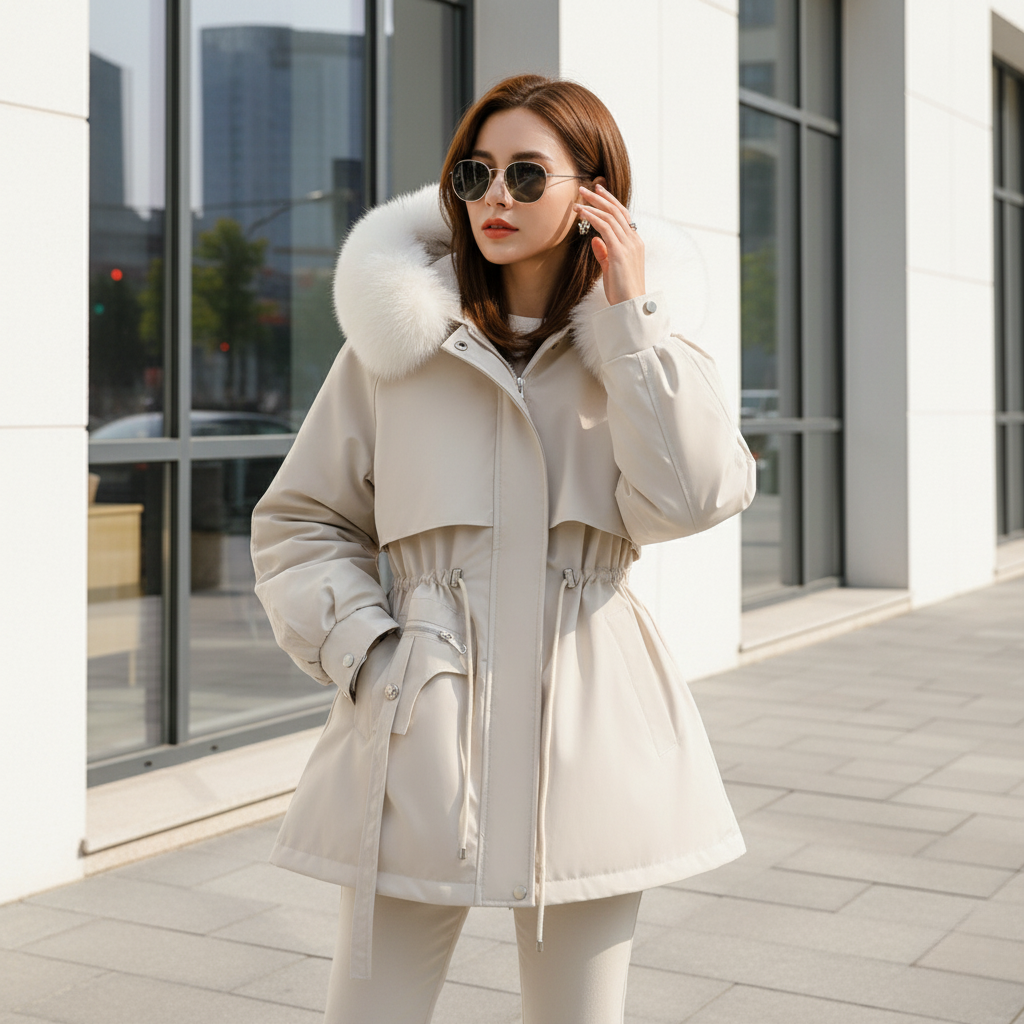 Luxury Faux-Fur Trim Winter Parka