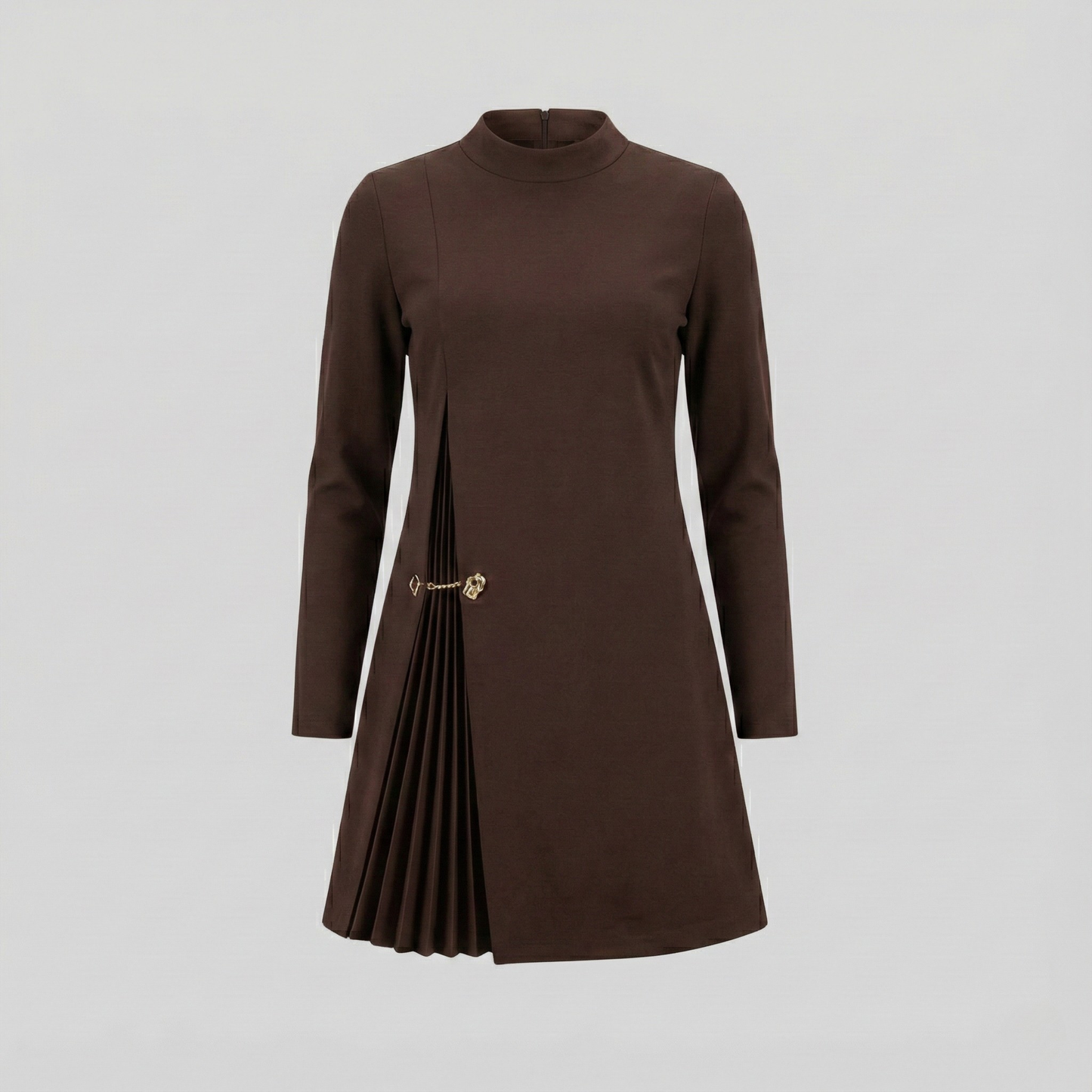 Elegant Pleated Detail Mini Dress