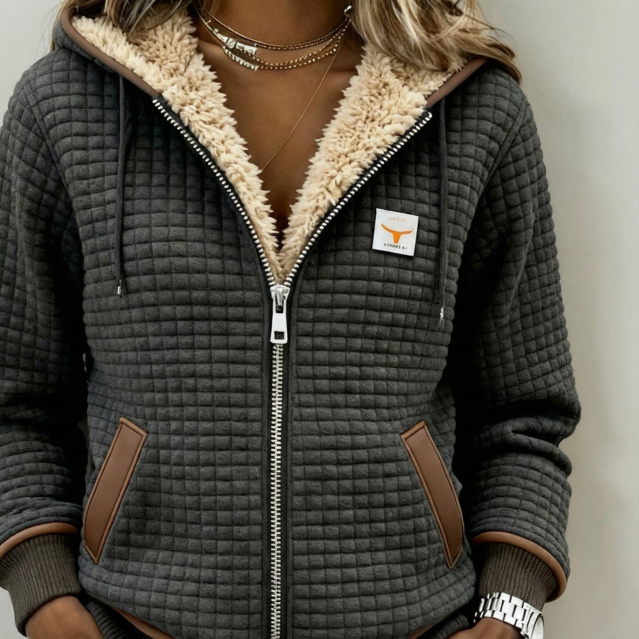 Ciedera Quilted Zip Cardigan