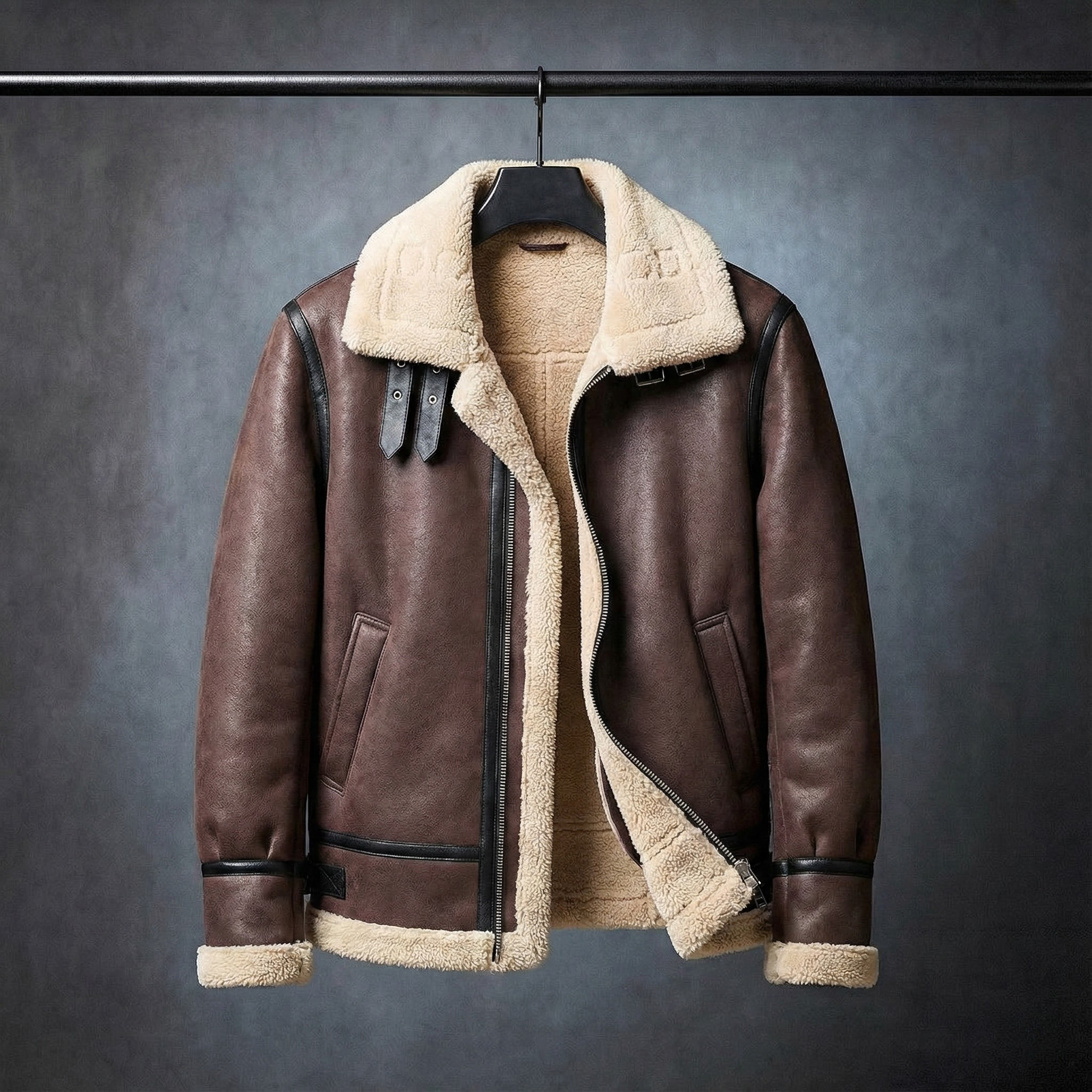 Fermo Shearling Lined Leather Jacket