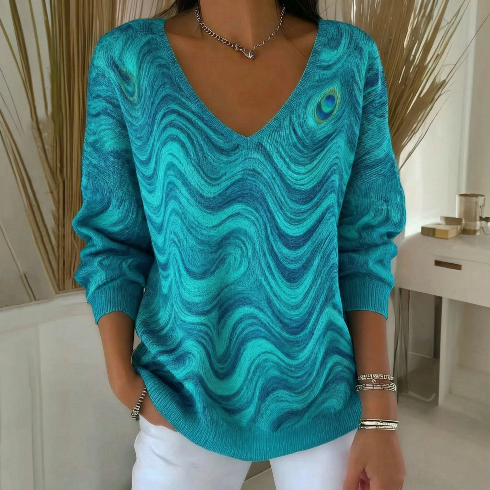Jaz Knitted V-Neck Sweater