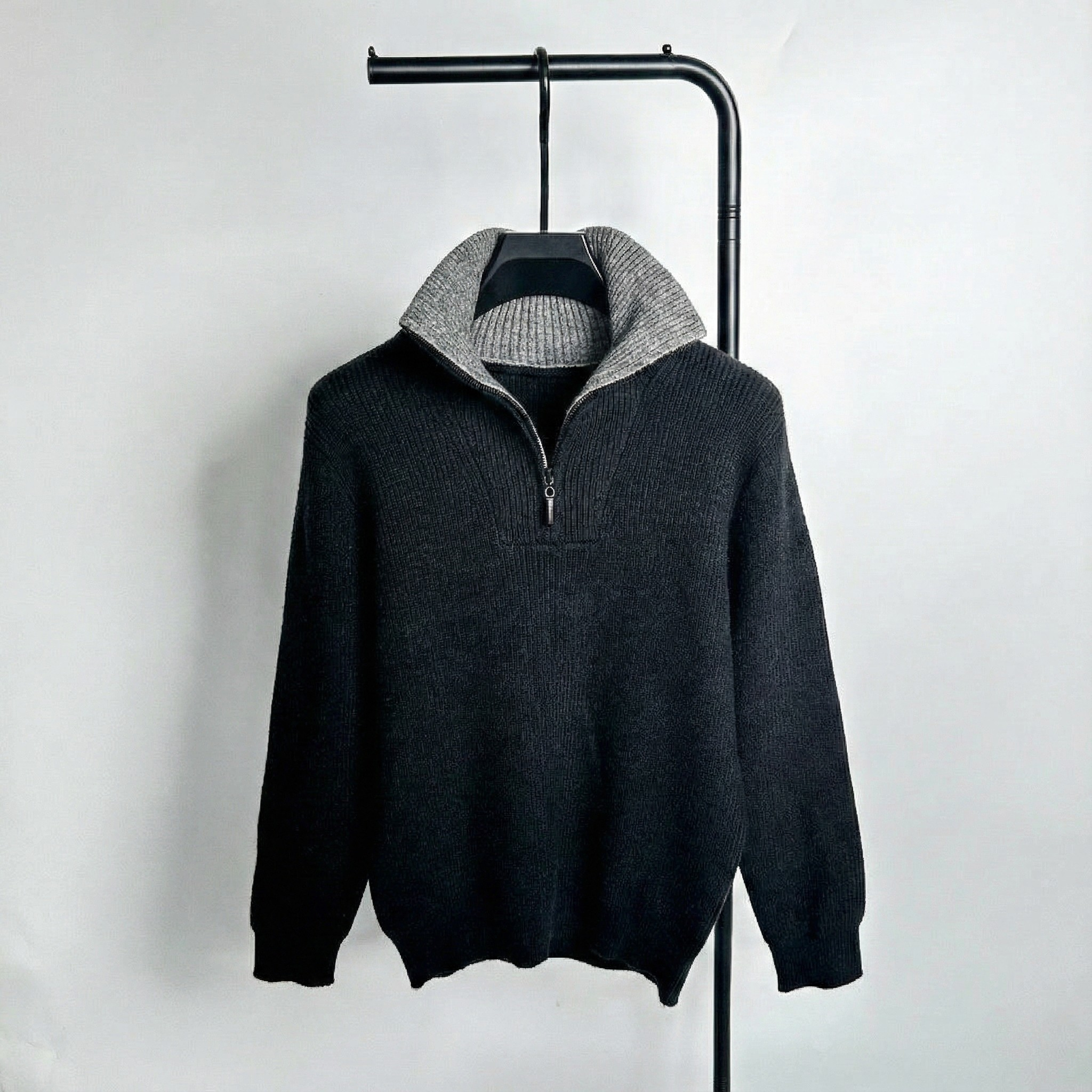 Roma Ribbed Half-Zip Knit Sweater
