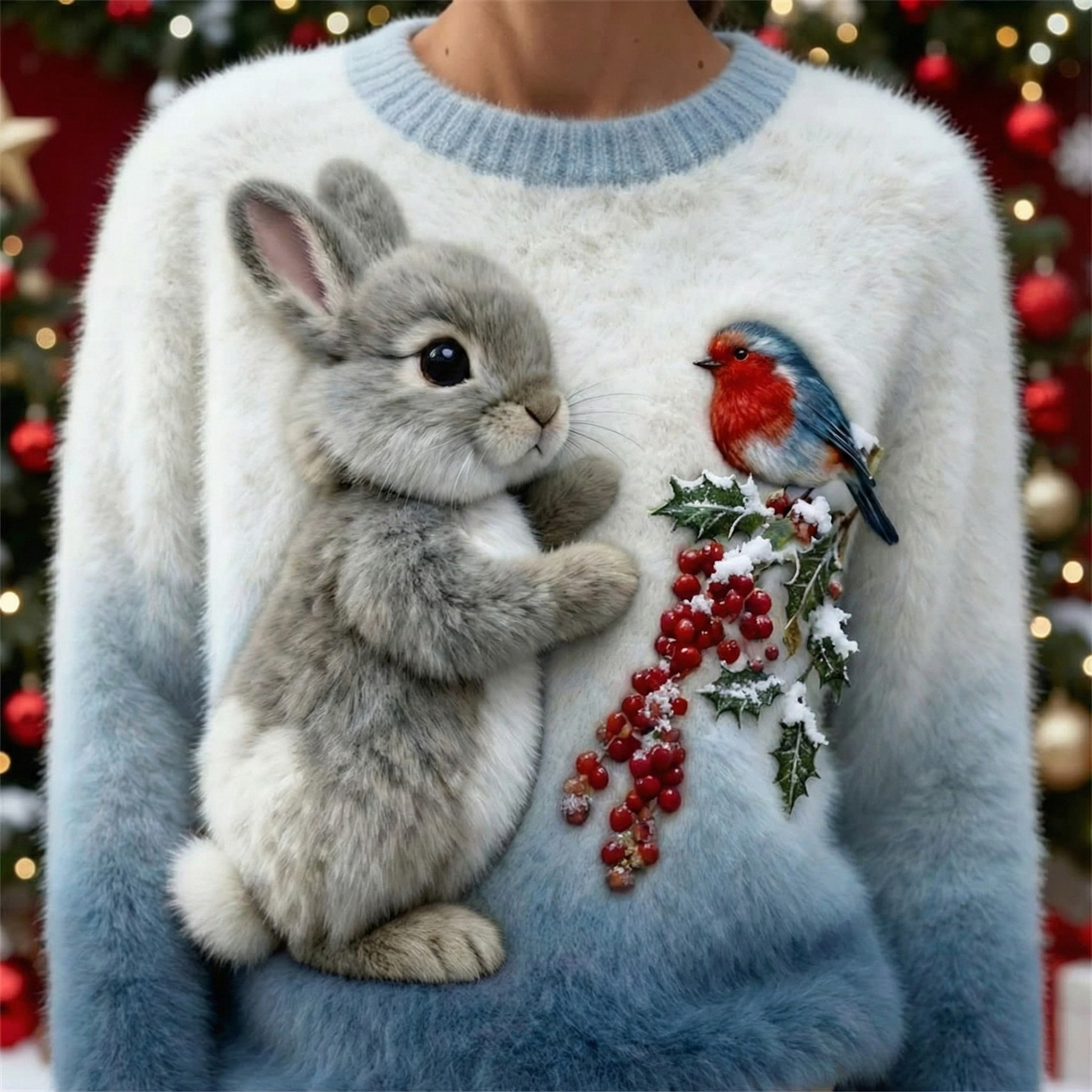 Winter Bunny Knitted Sweater