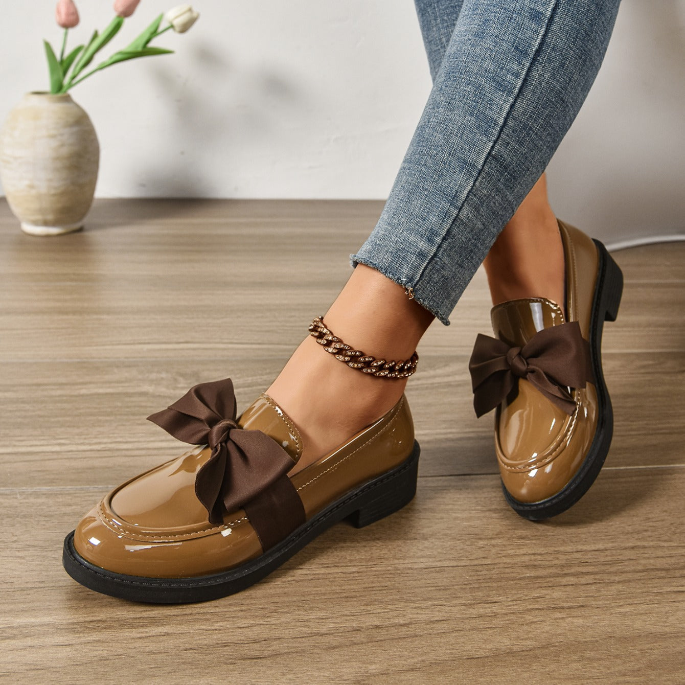 Valencia Bow Patent Loafers