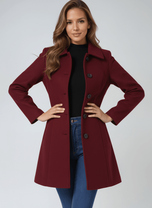 Amber Classic Tailored Wool Blend Coat