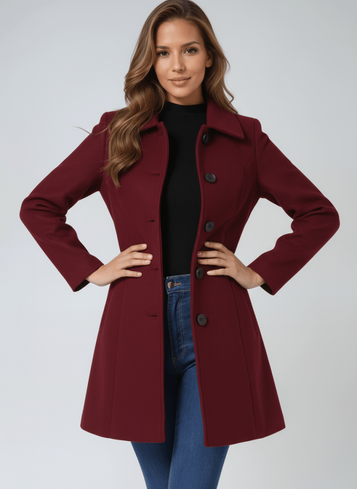 Amber Classic Tailored Wool Blend Coat