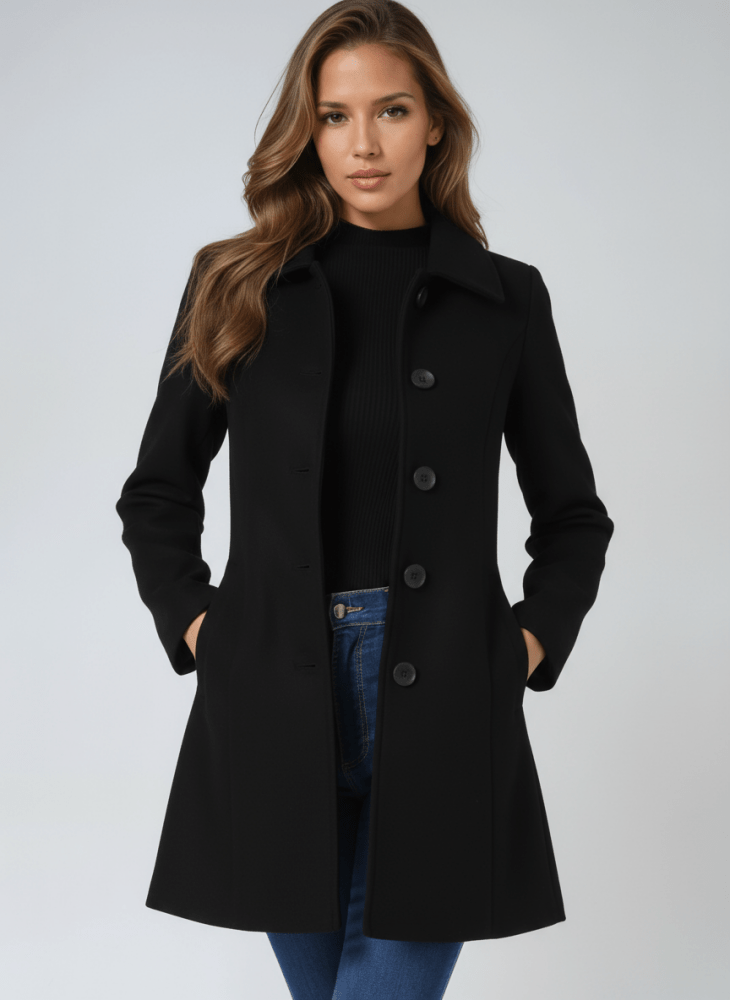 Amber Classic Tailored Wool Blend Coat
