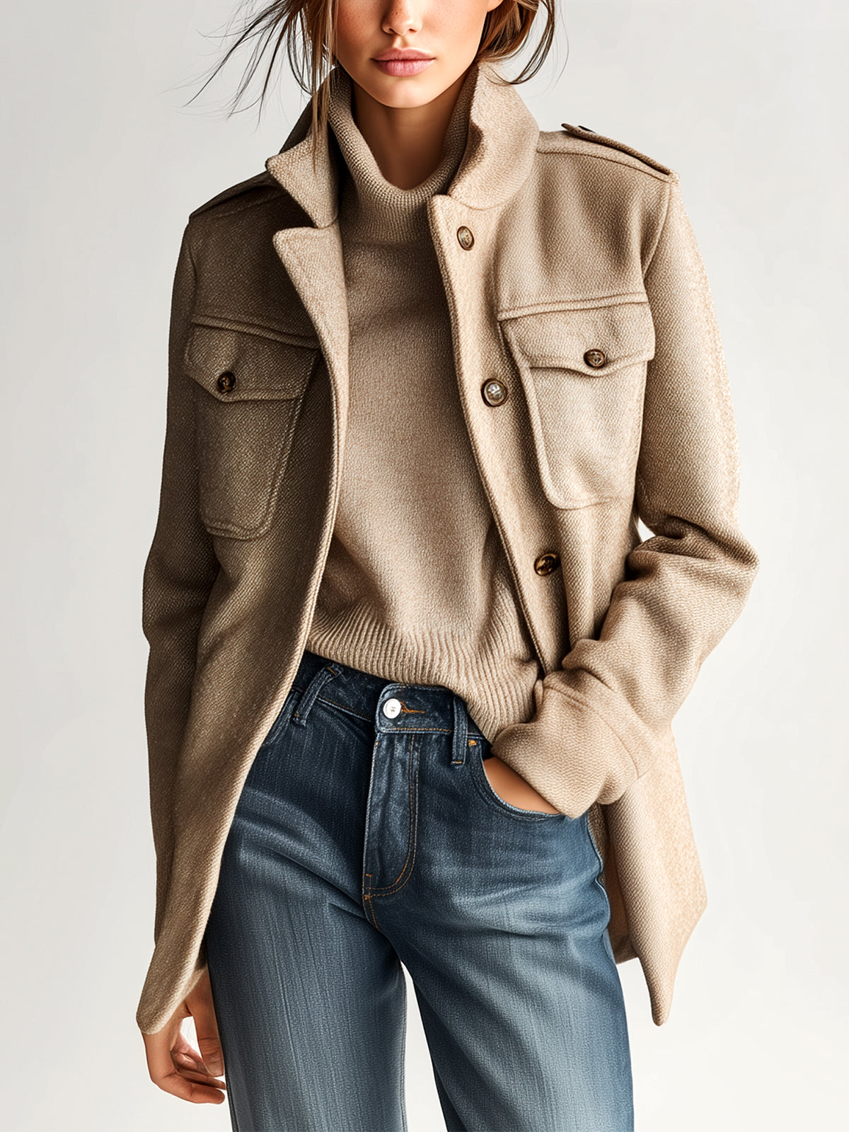 Utility Wool-Blend Coat
