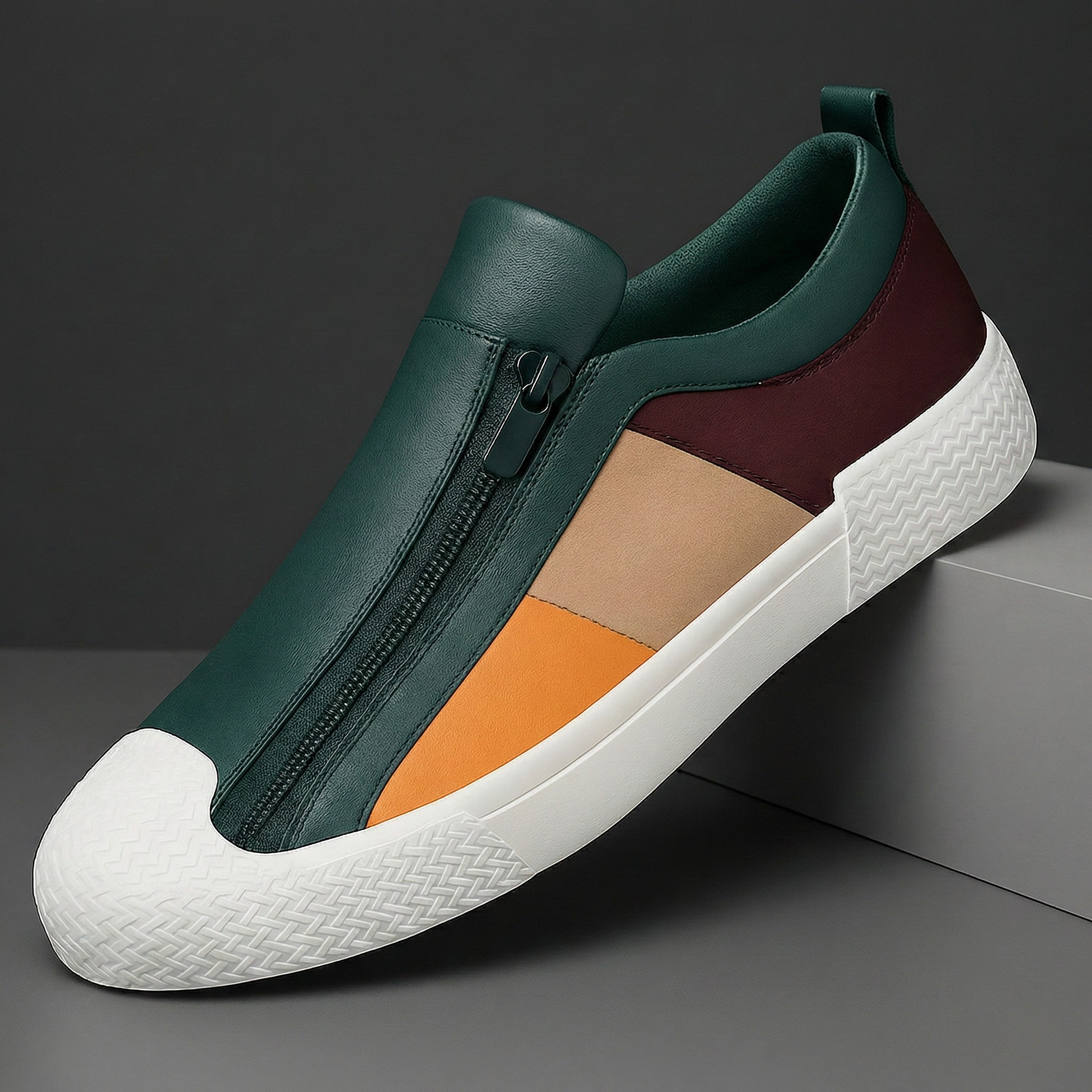 Navarro Leather Zip Sneakers