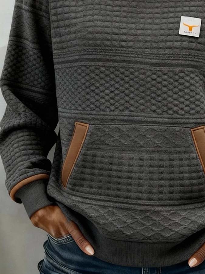 Quilted Textured Sweatshirt