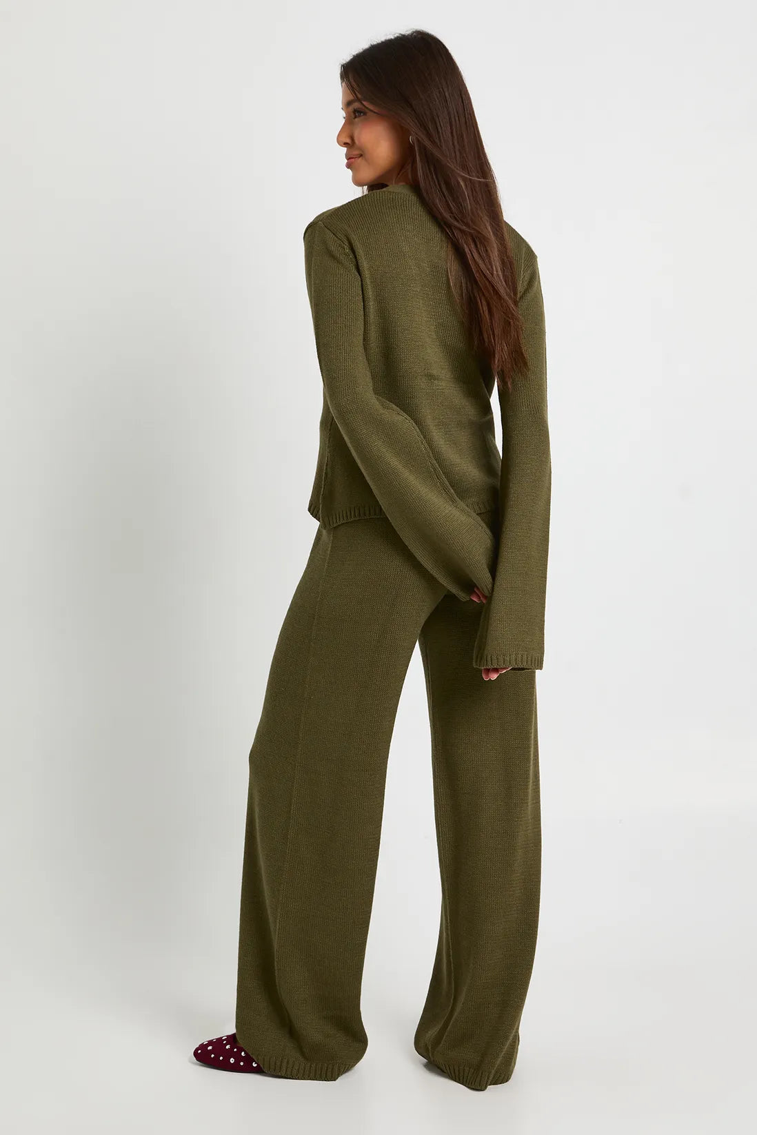 Ciedera Knitted Cardigan Co-Ord Green