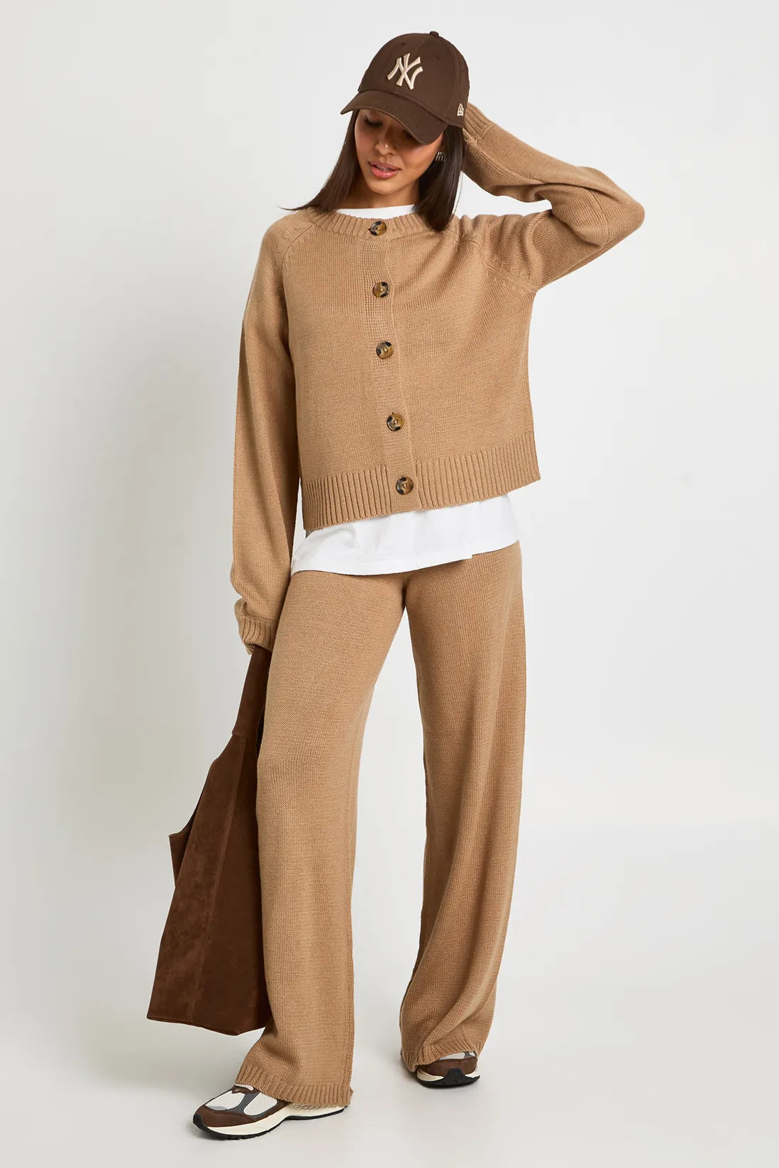 Ciedera Knitted Cardigan Co-Ord Taupe