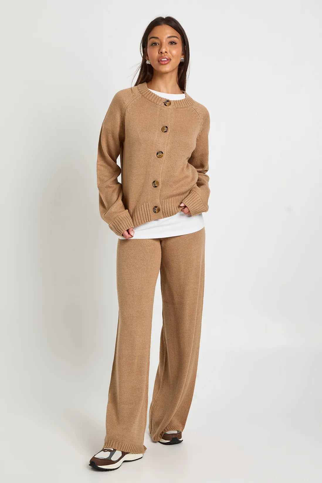 Ciedera Knitted Cardigan Co-Ord Taupe