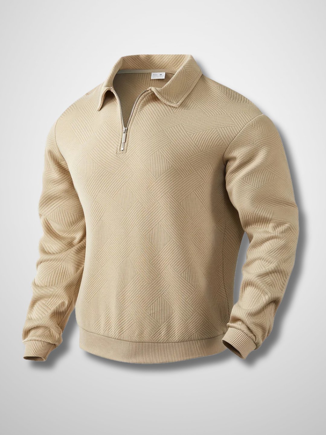 Geometric Knit Half-Zip Sweater