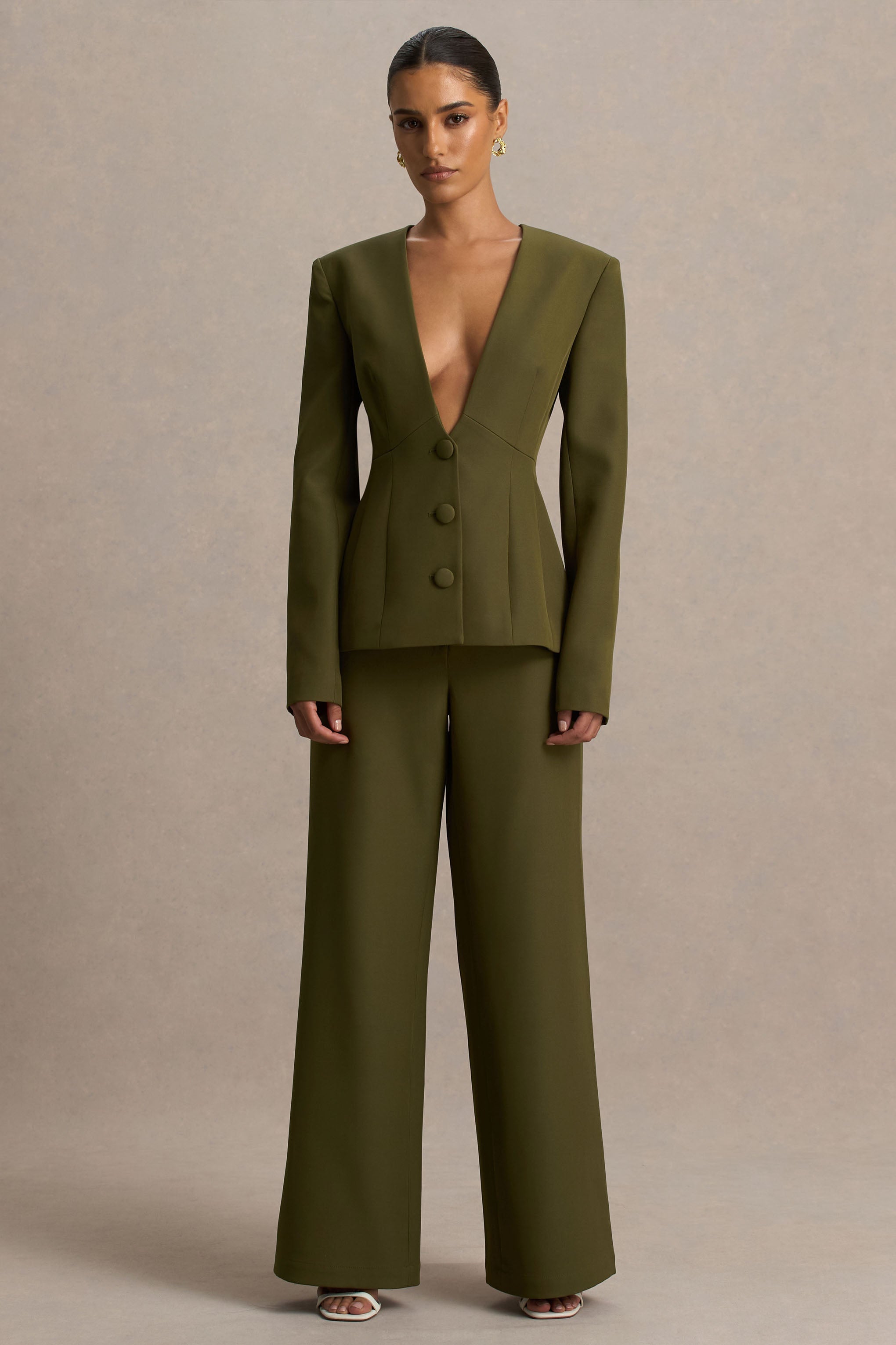 Ciedera Straight-Leg Trousers Olive