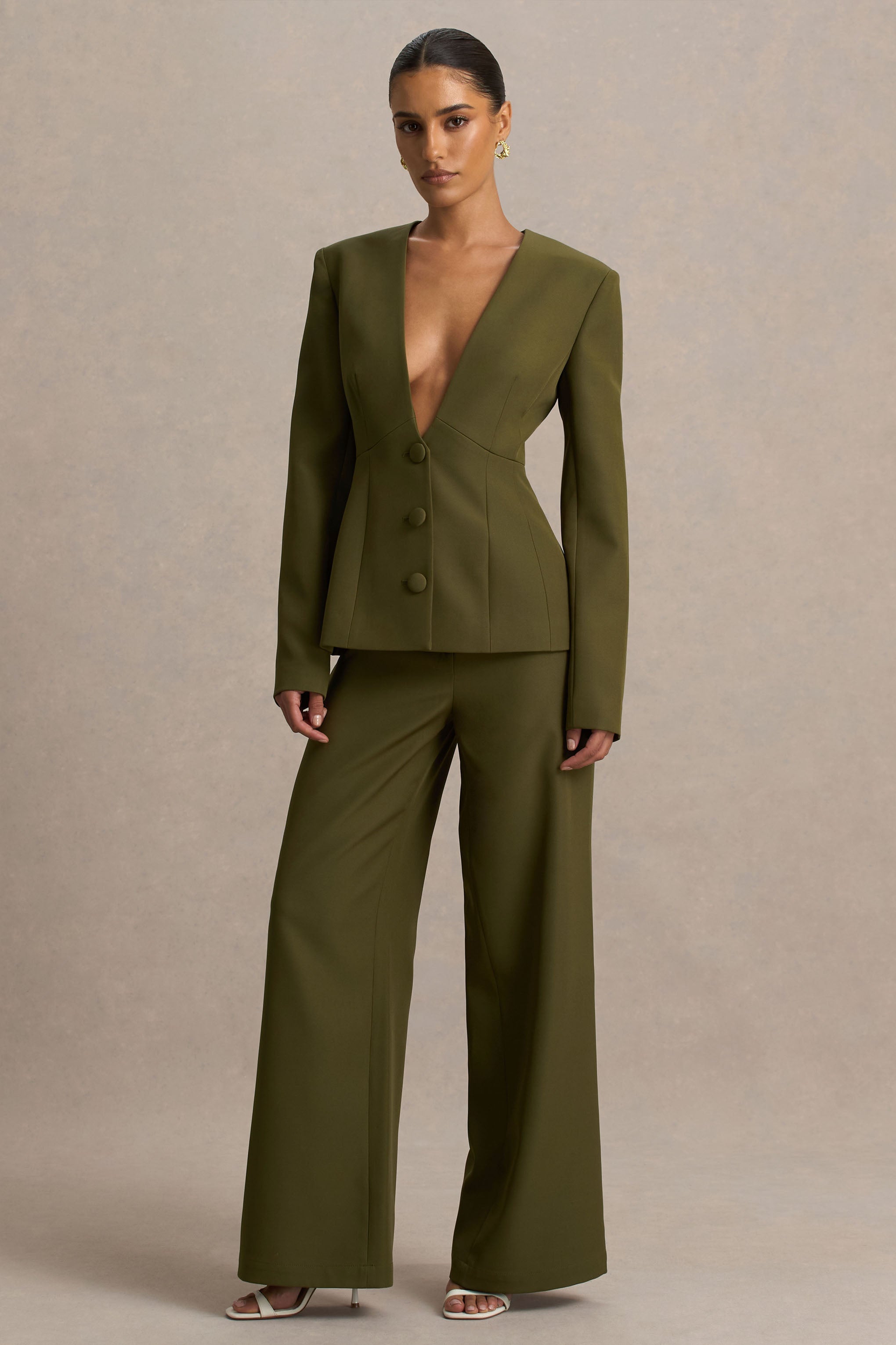 Ciedera Straight-Leg Trousers Olive