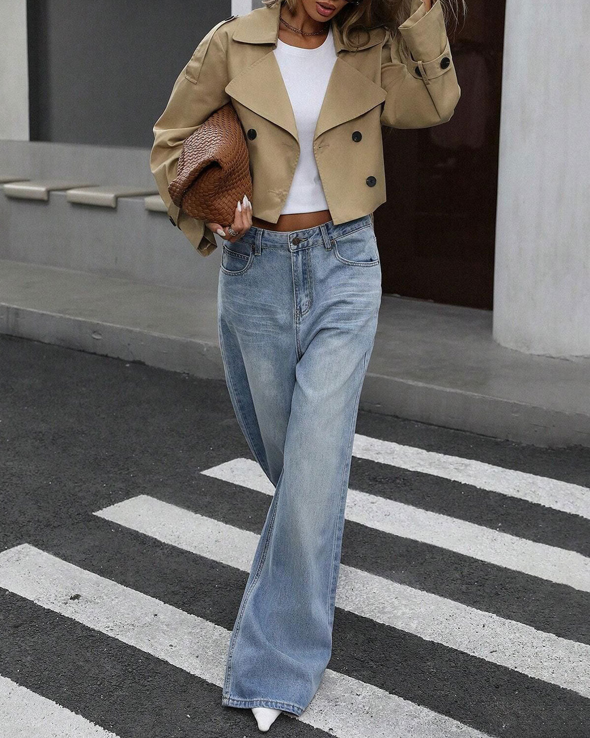 Ciedera Double Breasted Jacket Khaki
