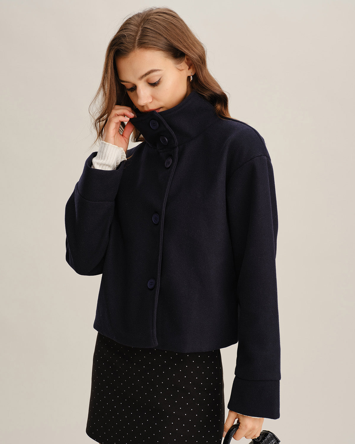 Ciedera Single Breasted Loose Jacket Blue