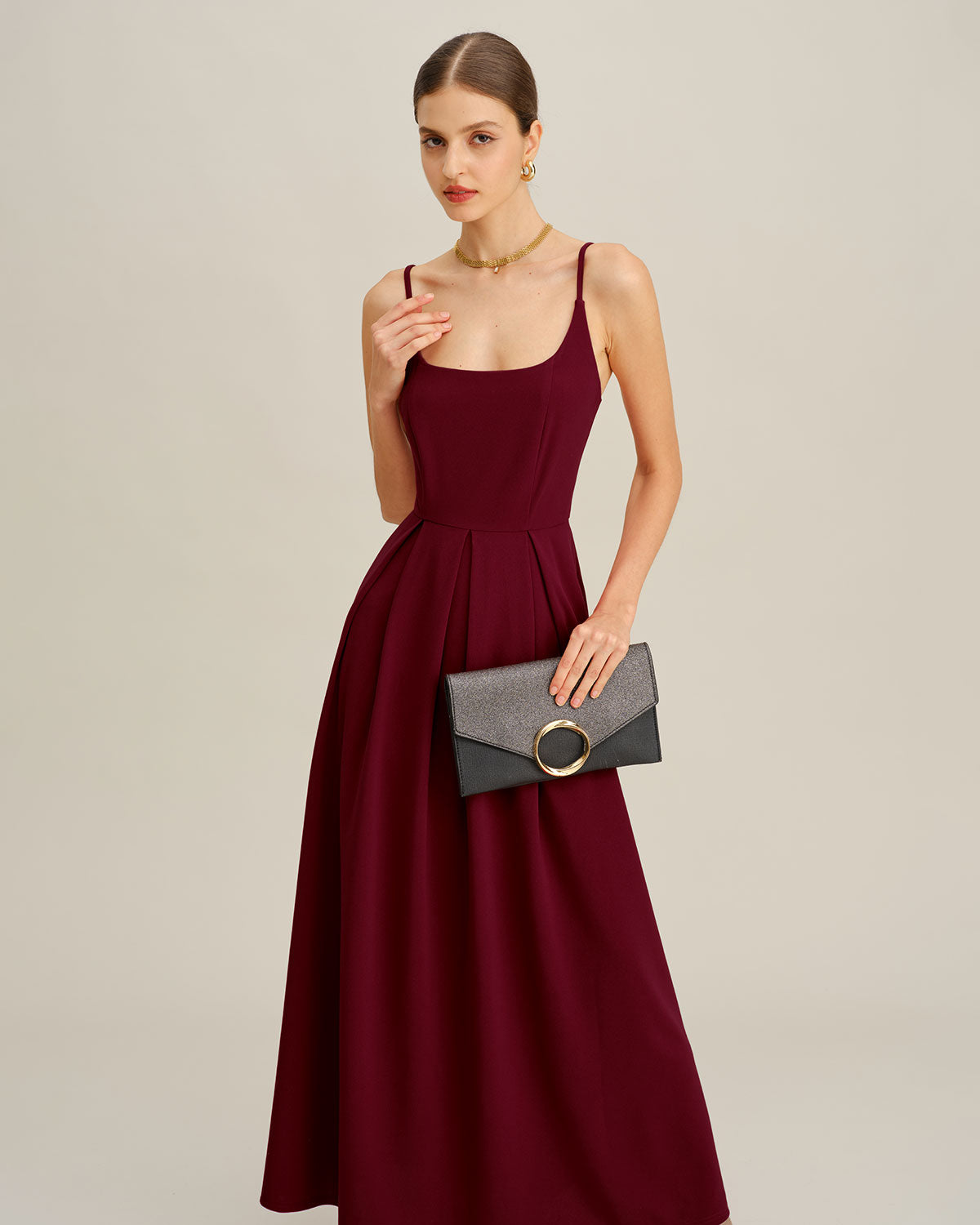 Ciedera Maxi Dress Wine Red