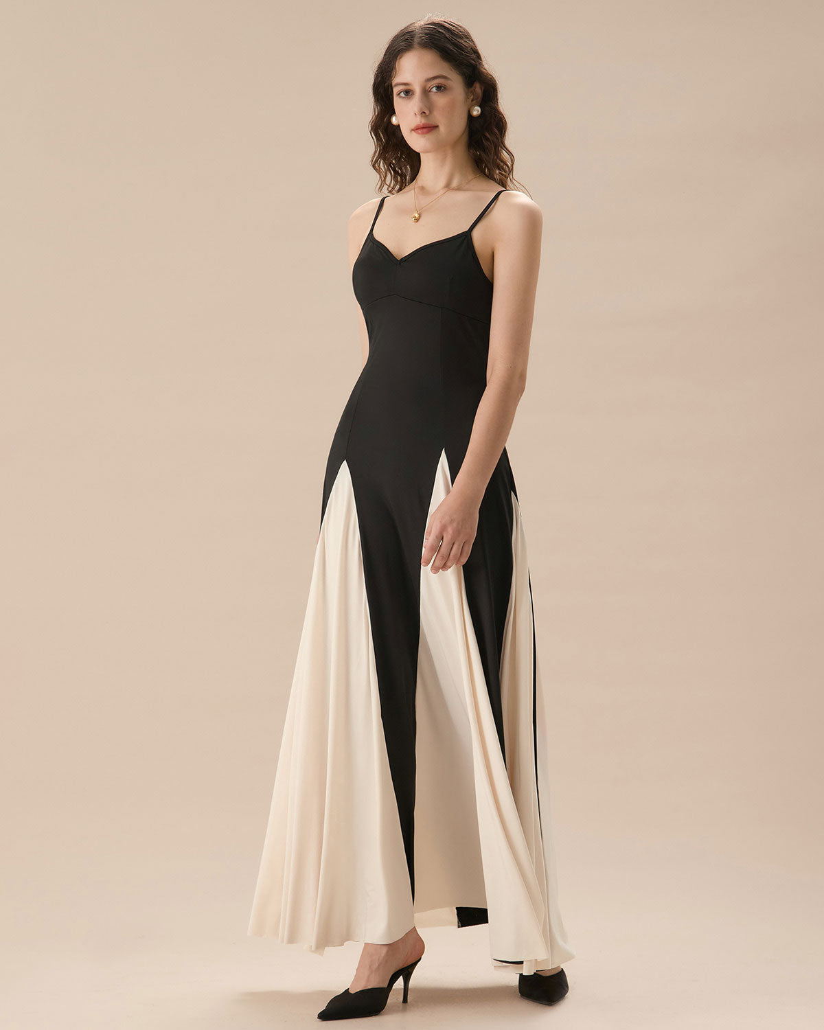 Ciedera Maxi Dress Black Contrast