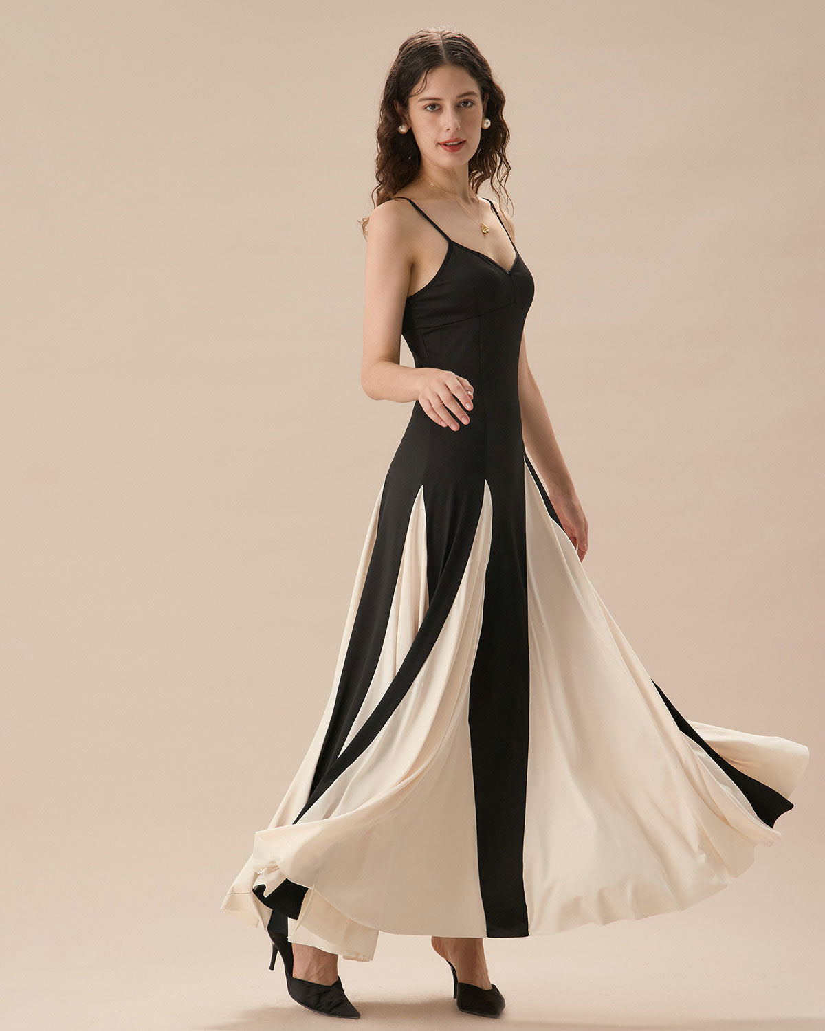 Ciedera Maxi Dress Black Contrast