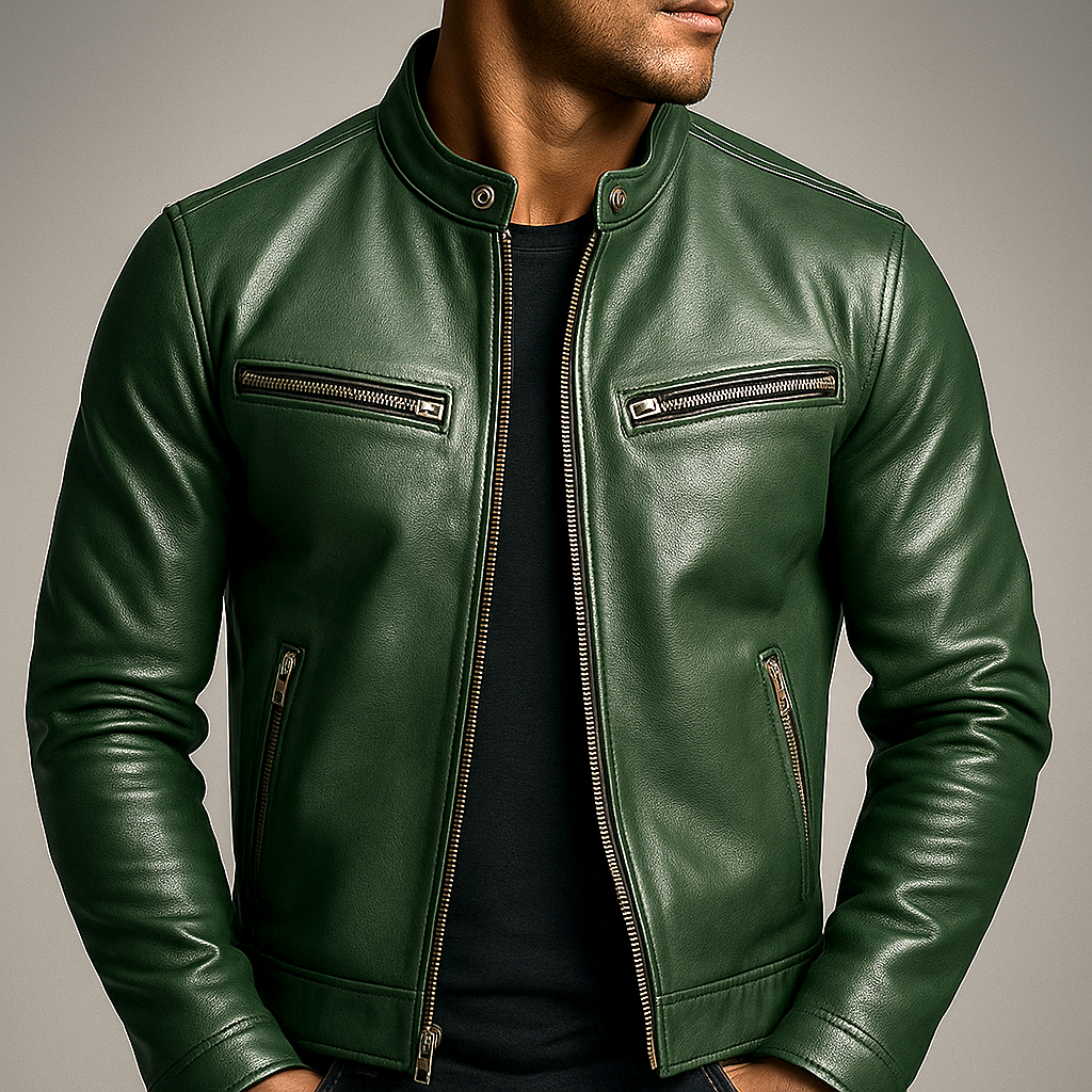 Hudson Classic Leather Biker Jacket