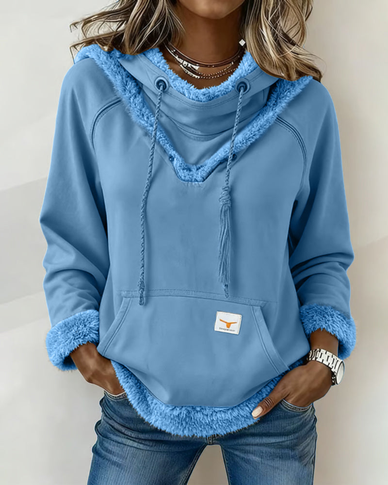 Lola Hooded Fleece Trim Hoodie
