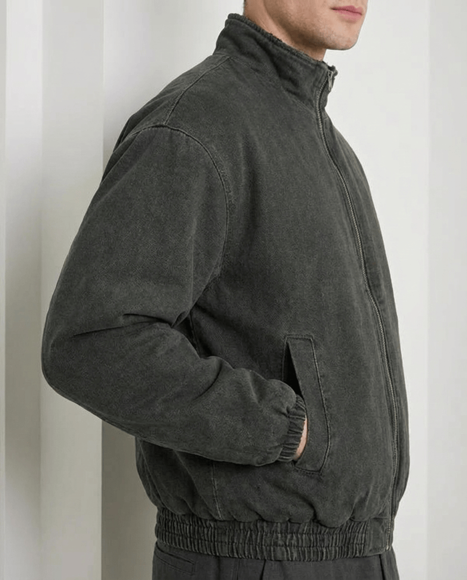 Milan Sherpa‑Lined Bomber Jacket