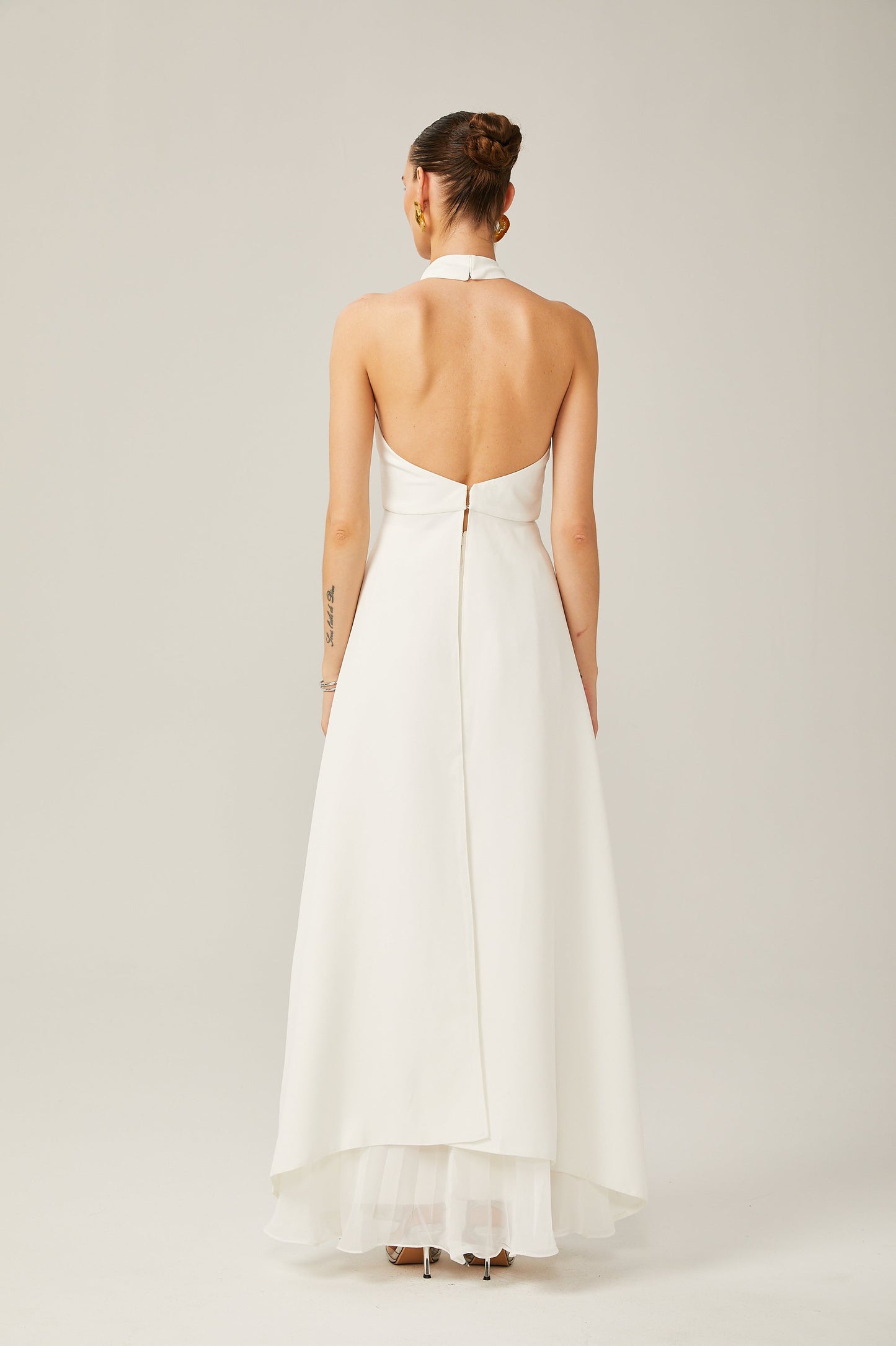 Ciedera Halterneck Layered Maxi Dress
