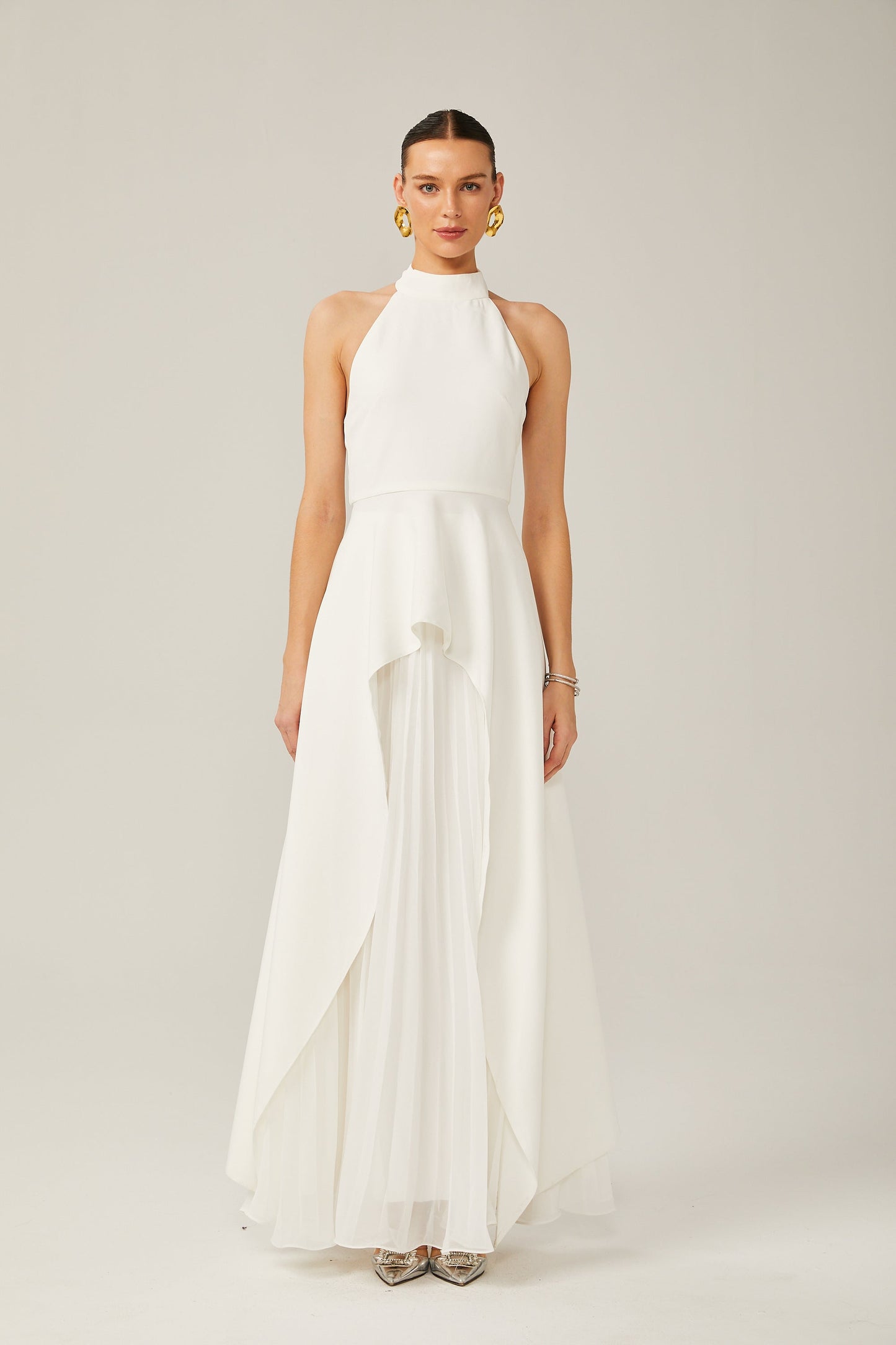 Ciedera Halterneck Layered Maxi Dress