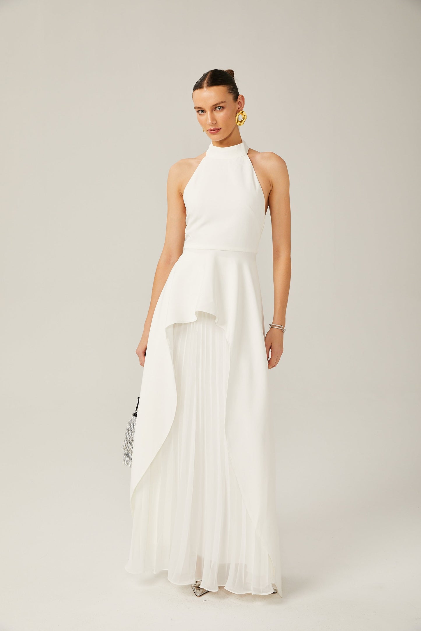 Ciedera Halterneck Layered Maxi Dress