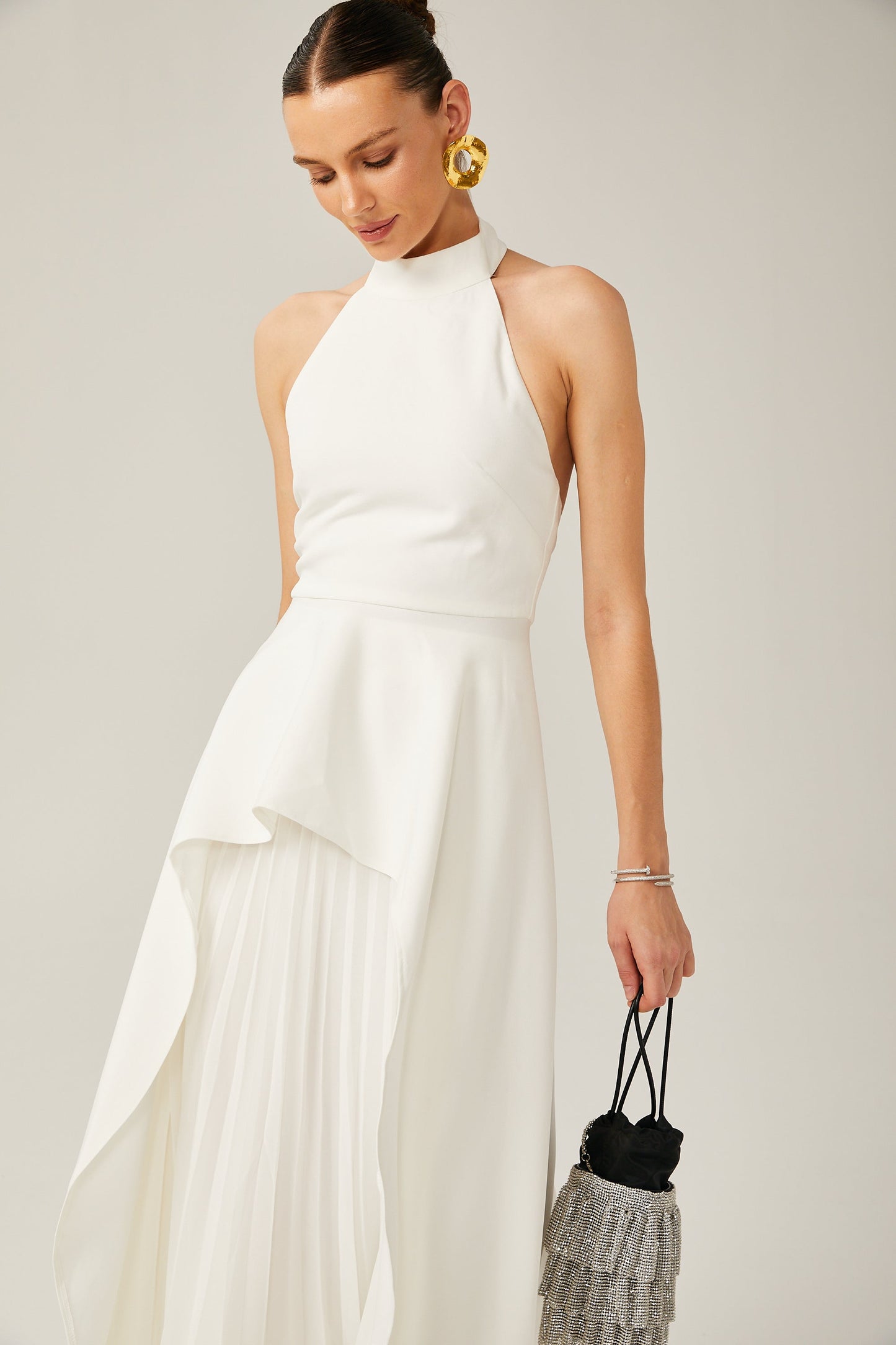 Ciedera Halterneck Layered Maxi Dress