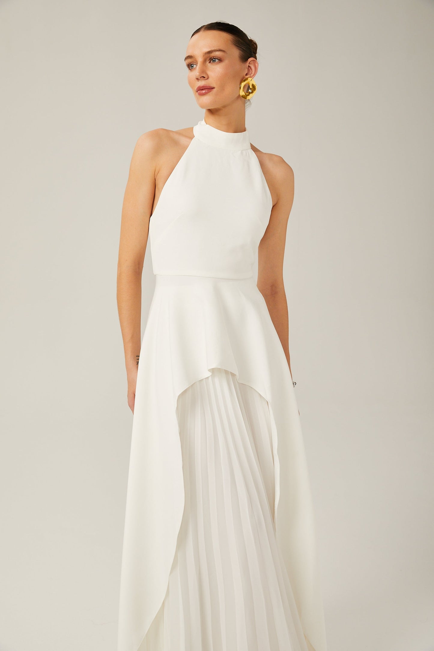Ciedera Halterneck Layered Maxi Dress