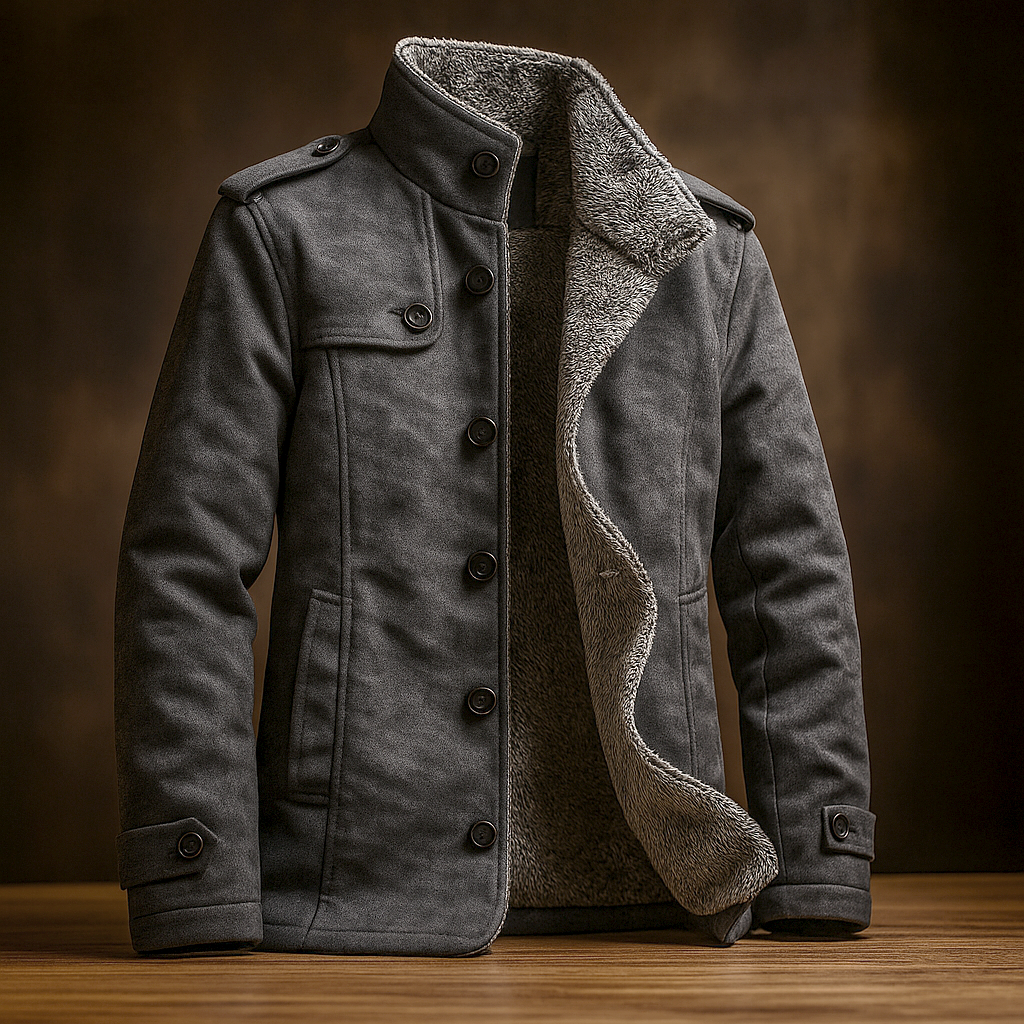 Faux Leather Sherpa-Lined Jacket