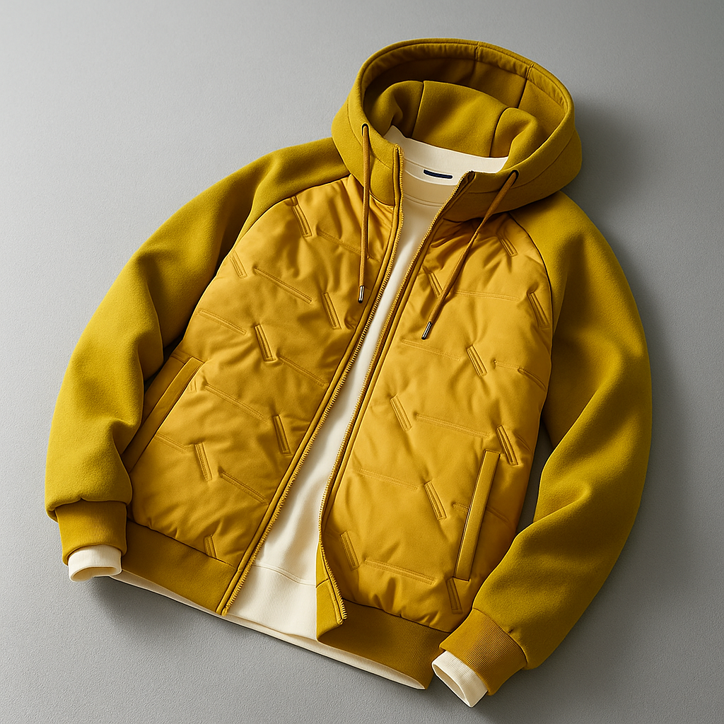 Two-Tone Padded Hooded Jacket
